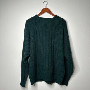 Green vintage 90s knit sweater size XL 100% acrylic